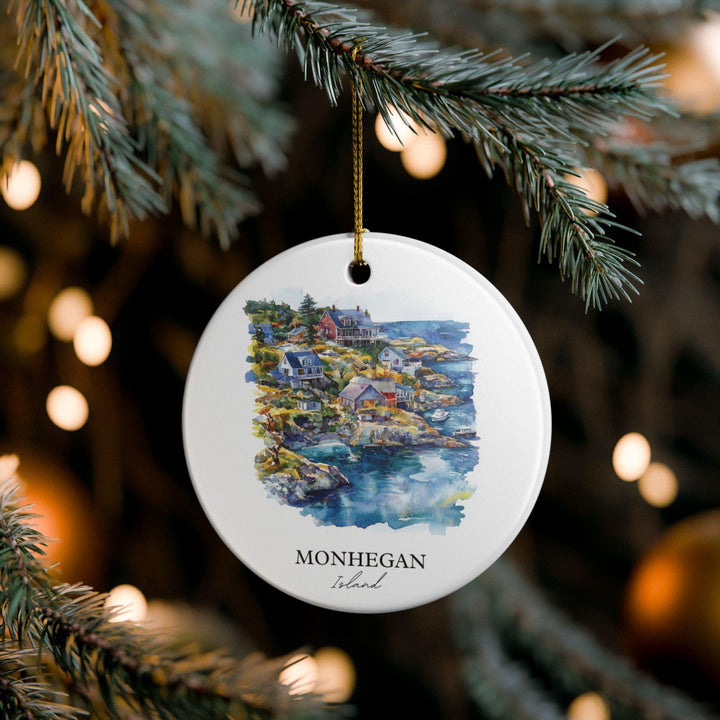 Monhegan Island Ornament: Unique Monhegan Island Souvenir, Maine Xmas Decor, and Authentic Monhegan Island Gift