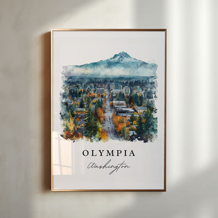 Olympia WA wall art - Washington, Olympia print, Olympia Washington Wedding gift, Birthday present, Custom Text, Perfect Gift