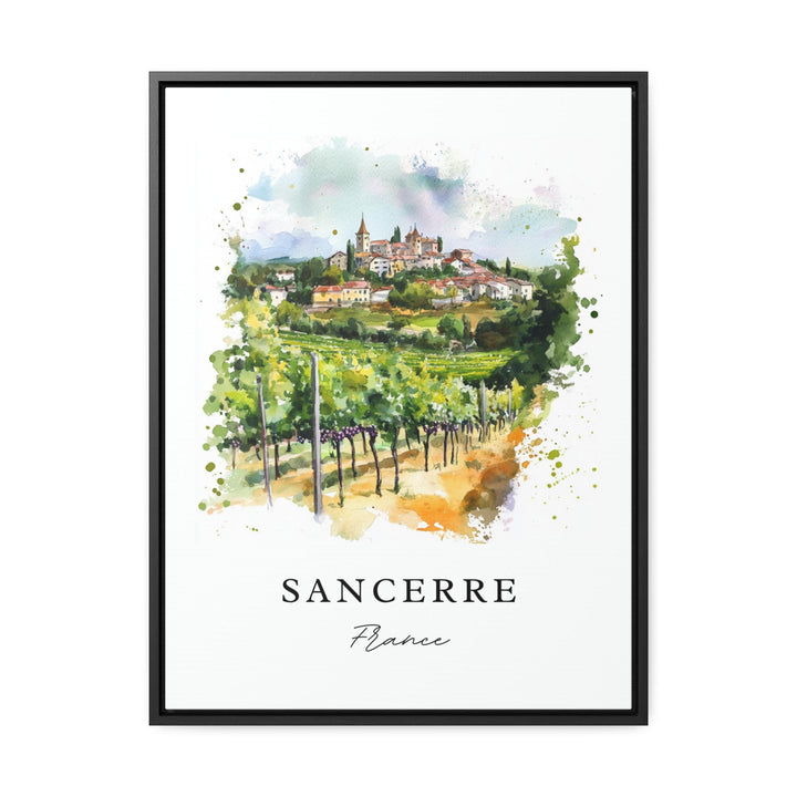 Sancerre France Wall Art, Sancerre Wine Region Print, Sancerre Watercolor, Sancerre FR Gift,