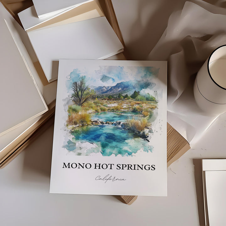Mono Hot Springs Wall Art, Fresno County Print, Sierra Nevada Artwork, Mono Hot Springs Gift, Travel Print, Travel Poster, Housewarming Gift