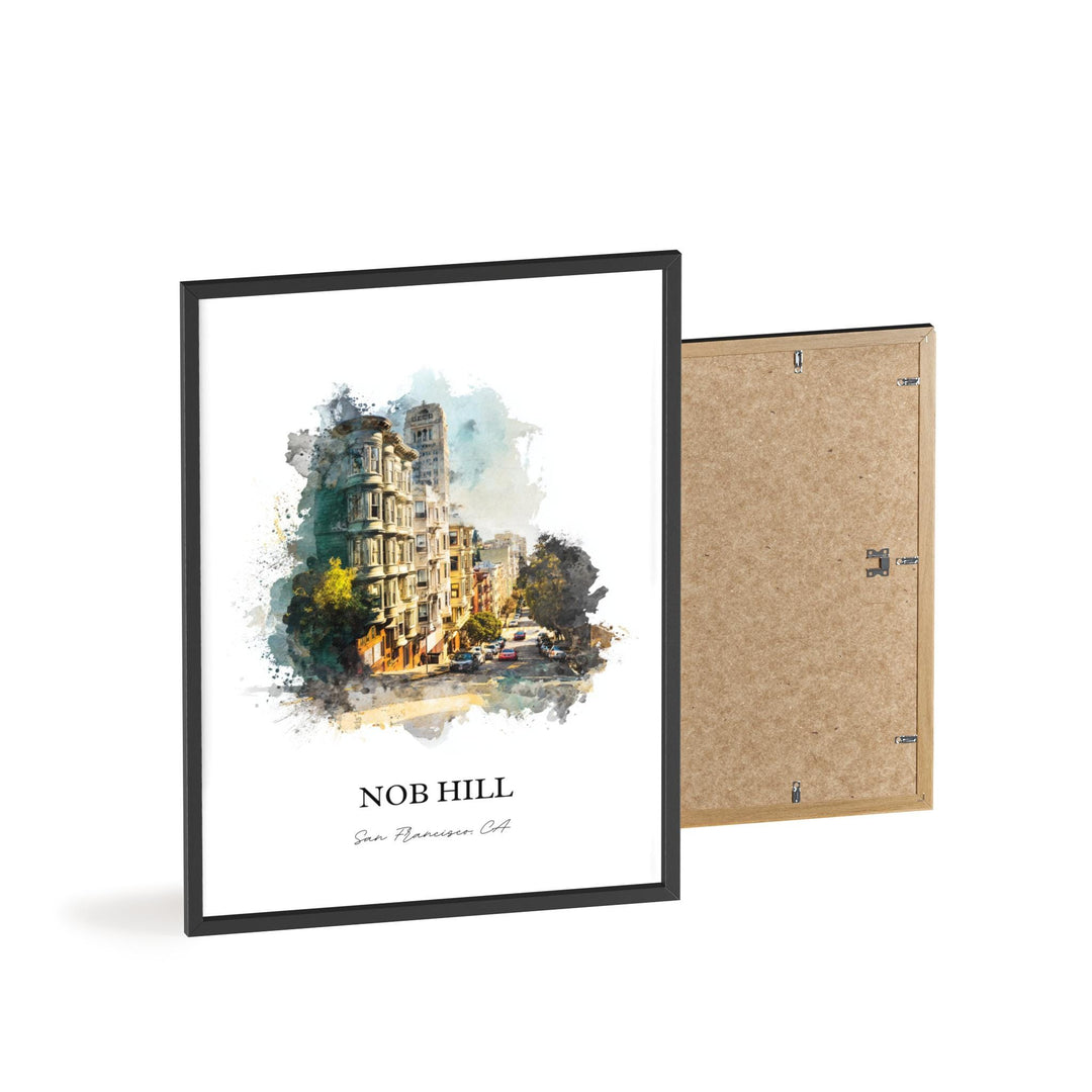 Nob Hill, California – Watercolor Art Print