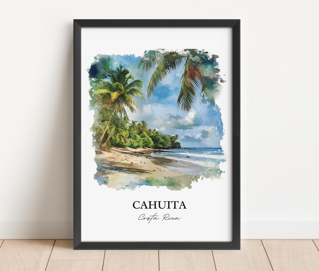 Cahuita Wall Art, Playa Blanca Print, Costa Rica Watercolor Art, Cahuita Costa Rica Gift, Travel Print, Travel Poster, Housewarming Gift