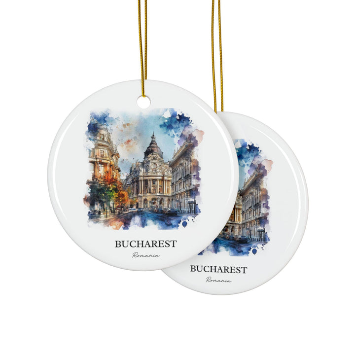 Bucharest Romania Ornament: Unique Bucharest Souvenir, Bucharest Xmas Decor, and Authentic Bucharest Gift