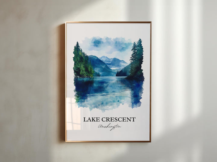 Lake Crescent WA Art, Olympic National Park Print, Washington Artwork, Lake Crescent Gift, Travel Print, Travel Poster, Housewarming Gift
