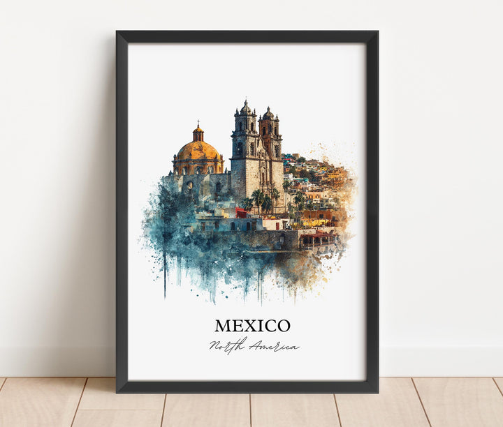 Mexico Wall Art, Mexico Print, Mexico Watercolor, Mexico Gift, Travel Print, Travel Poster, Housewarming Gift