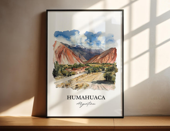 Humahuaca Wall Art, Jujuy Province Print, Argentina Watercolor Art, Humahuaca Gift, Travel Print, Travel Poster, Housewarming Gift