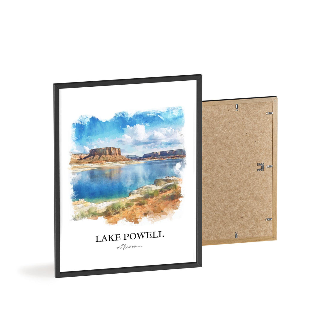 Lake Powell Wall Art, Glen Canyon AZ Print, Arizona Watercolor Art, Lake Powell AZ Gift, Travel Print, Travel Poster, Housewarming Gift