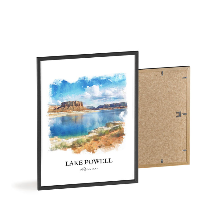 Lake Powell Wall Art, Glen Canyon AZ Print, Arizona Watercolor Art, Lake Powell AZ Gift, Travel Print, Travel Poster, Housewarming Gift