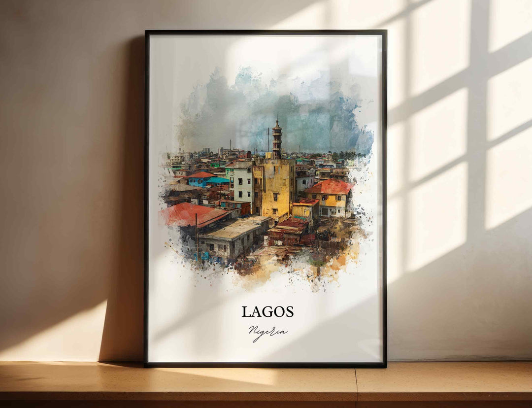 Lagos, Nigeria – Watercolor Art Print