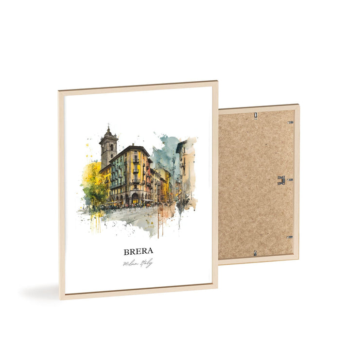 Brera Milan Wall Art, Brera Print, Brera Watercolor Art, Brera Milan Gift, Milan Italy Travel Print, Travel Poster, Housewarming Gift