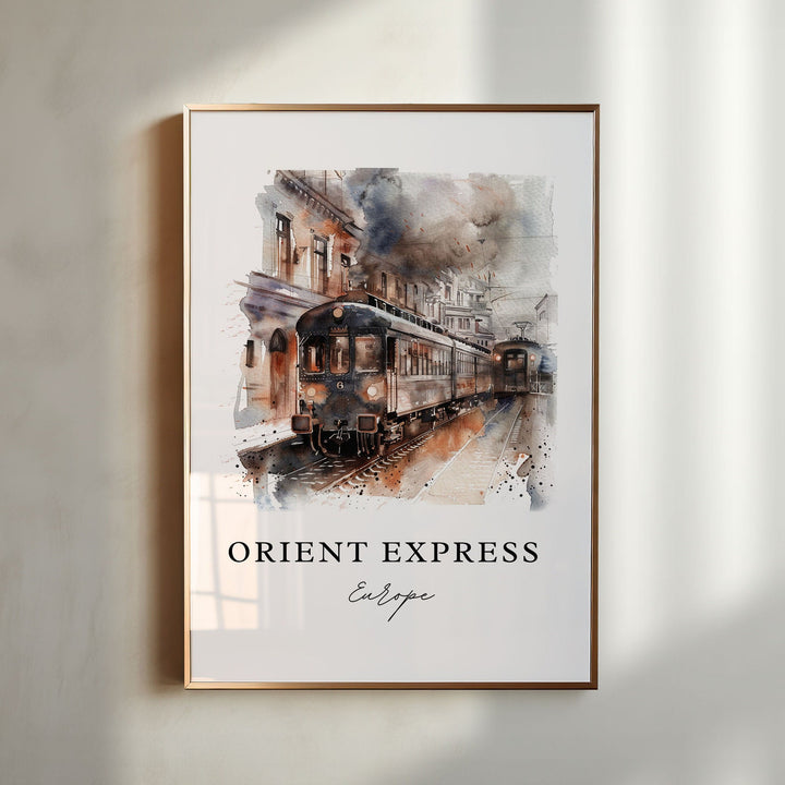 Orient Express Art, Orient Express Print, Orient Express Watercolor Art, Orient Express Gift,