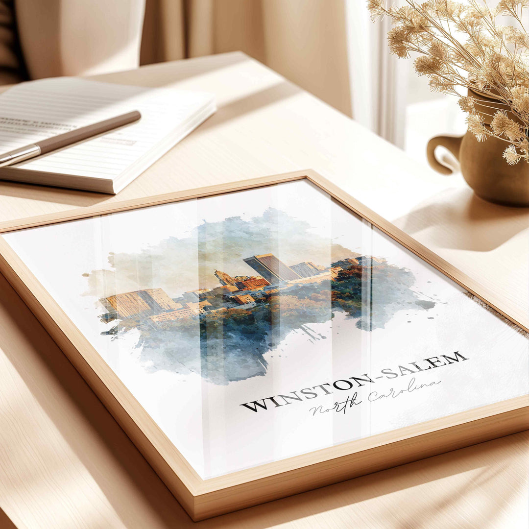 Winston-Salem, North Carolina – Watercolor Art Print