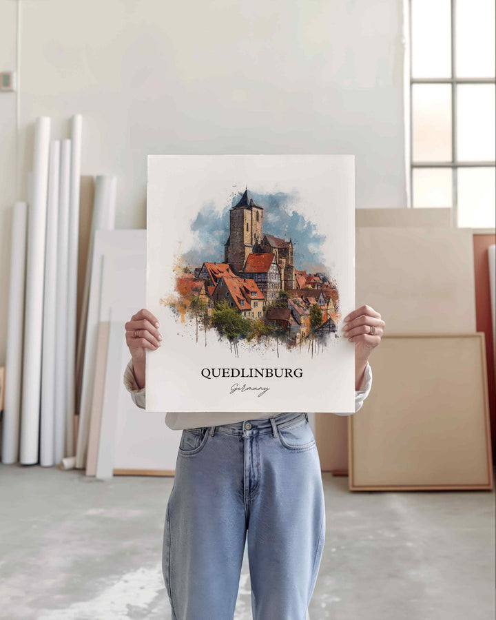 Quedlinburg, Germany – Watercolor Art Print
