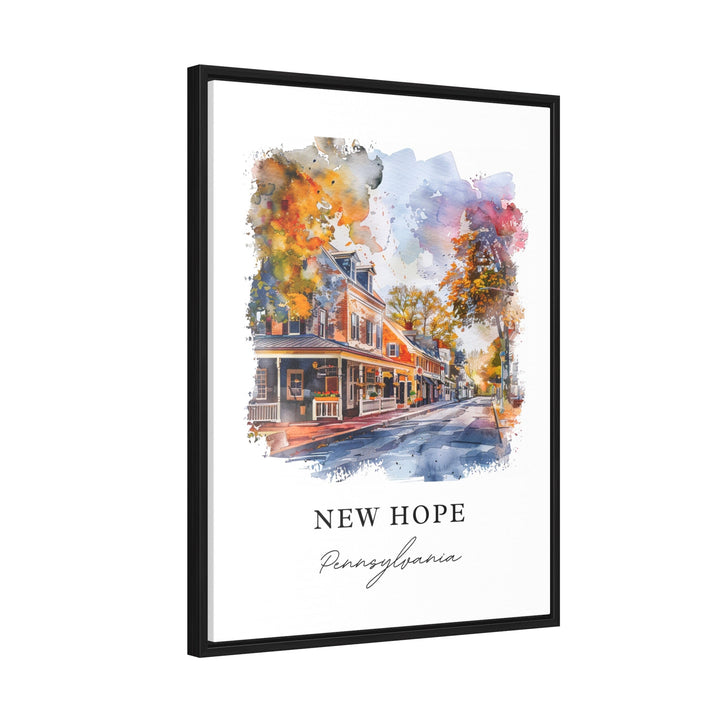 New Hope PA Wall Art, New Hope Print, New Hope PA Watercolor Art, Bucks County PA Gift,