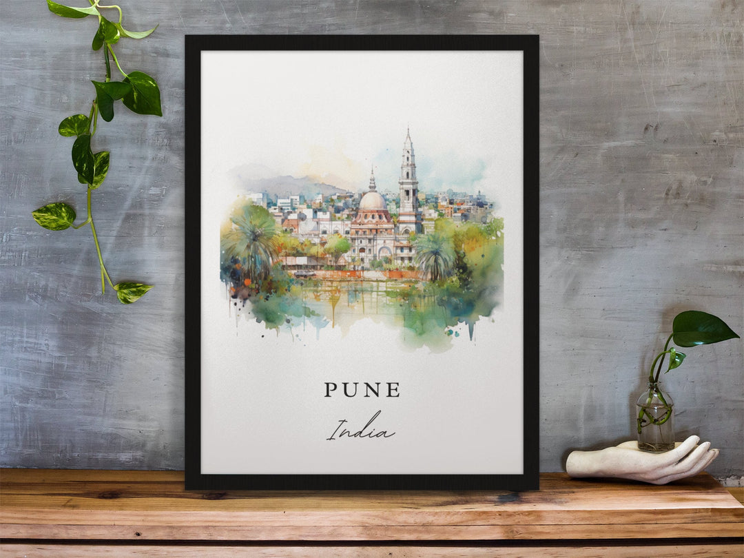 Pune India wall art - India, Pune poster, Pune India Wedding gift, Birthday present, Custom Text, Personalised Gift