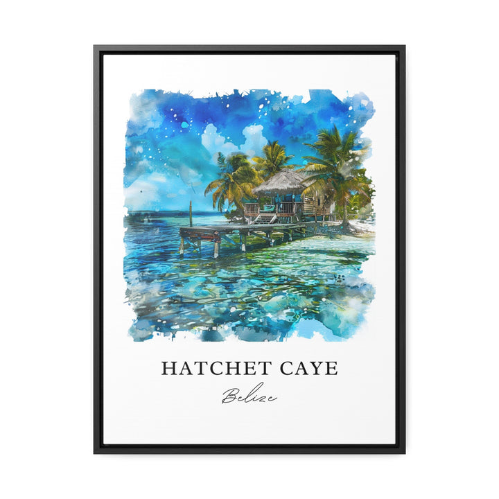 Hatchet Caye Wall Art, Hatchet Caye Print, Hatchet Caye Watercolor, Hatchet Caye Belize Gift,