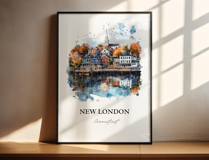 New London CT Wall Art, Connecticut Print, Thames River Artwork, New London Gift, Travel Print, Travel Poster, Housewarming Gift