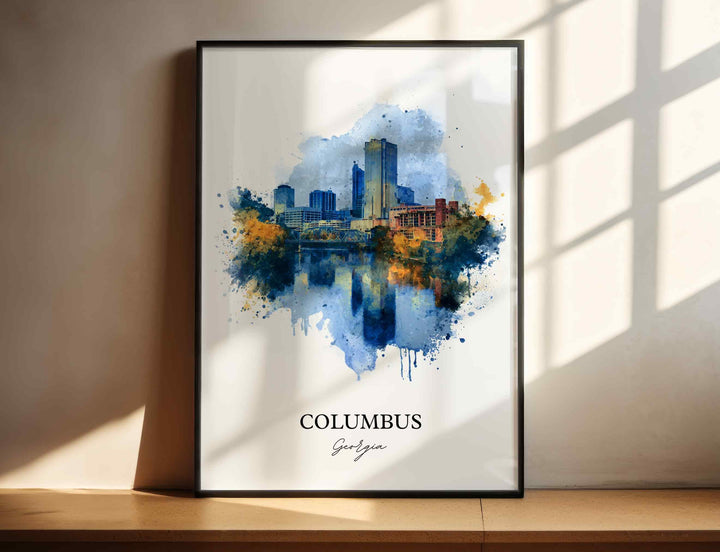 Columbus, Georgia – Watercolor Art Print