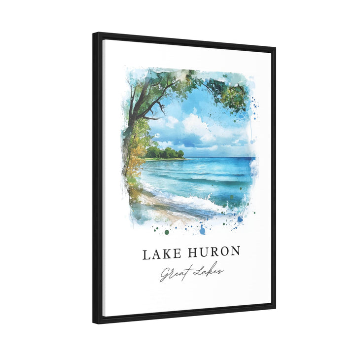 Lake Huron Wall Art, Lake Huron Print, Great Lakes Watercolor Art, Lake Huron Gift, Travel Poster, Housewarming Gift