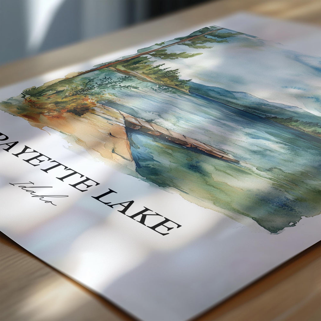 Payette Lake Wall Art, McCall ID Print, Idaho Watercolor Art, Payette Lake Gift, Travel Print, Travel Poster, Housewarming Gift