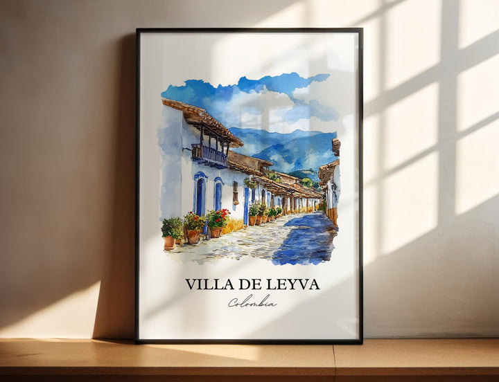 Villa de Leyva Wall Art, Bogotá Print, Colombia Watercolor Art, Villa de Leyva Gift, Travel Print, Travel Poster, Housewarming Gift