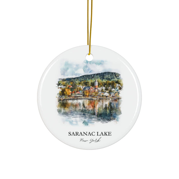Saranac Lake Ornament: Unique Saranac Lake Souvenir, Saranac Lake Xmas Decor, and Authentic Saranac Lake Gift