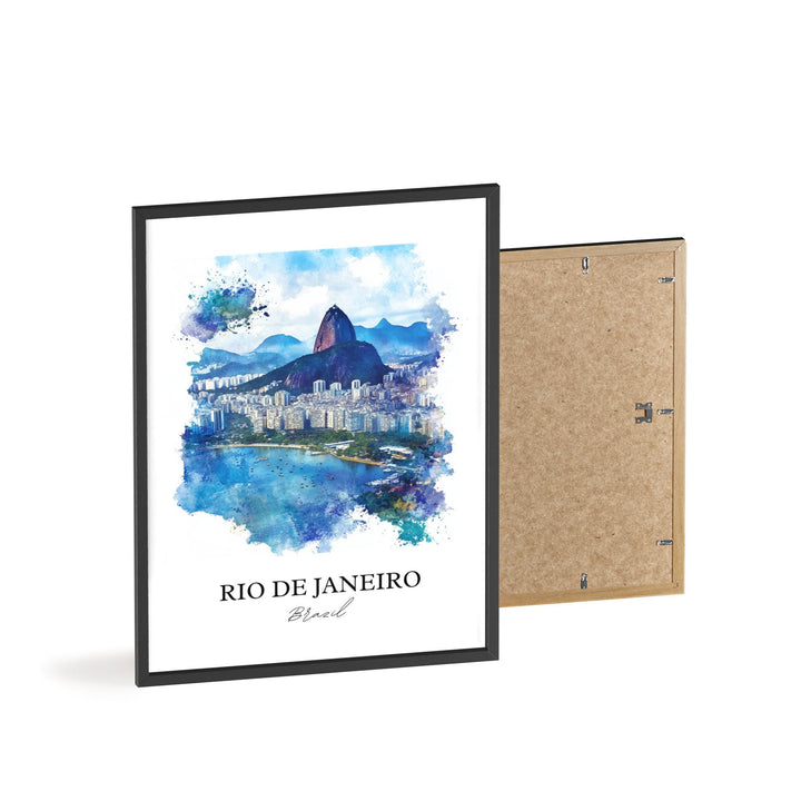 Rio de Janeiro Wall Art, Rio Skyline Print, Brazil Watercolor Art, Rio de Janeiro Gift, Travel Print, Travel Poster, Housewarming Gift