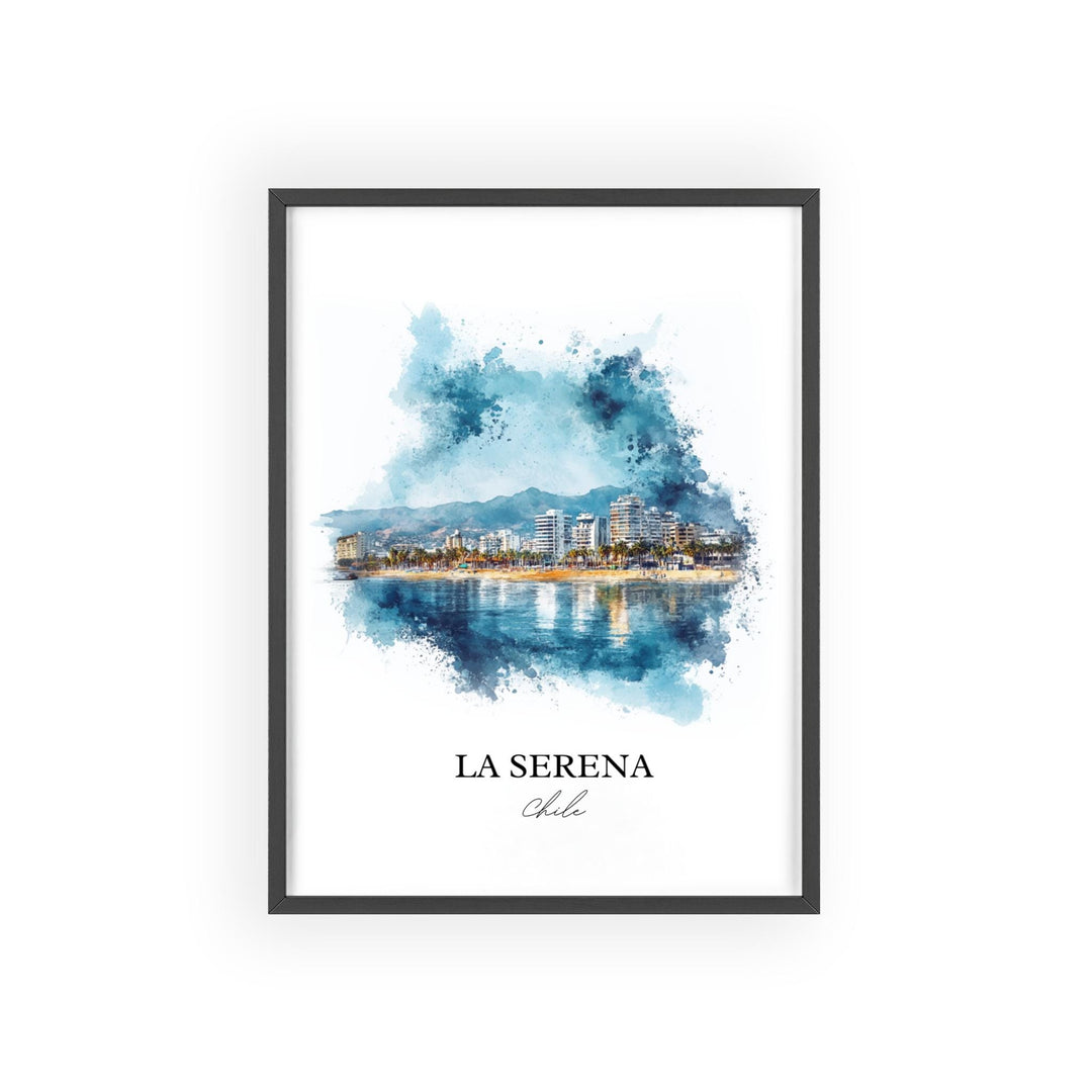 La Serena Chile Art, La Serena Print, Chile Watercolor Art, La Serena Chile Gift, Travel Print, Travel Poster, Housewarming Gift