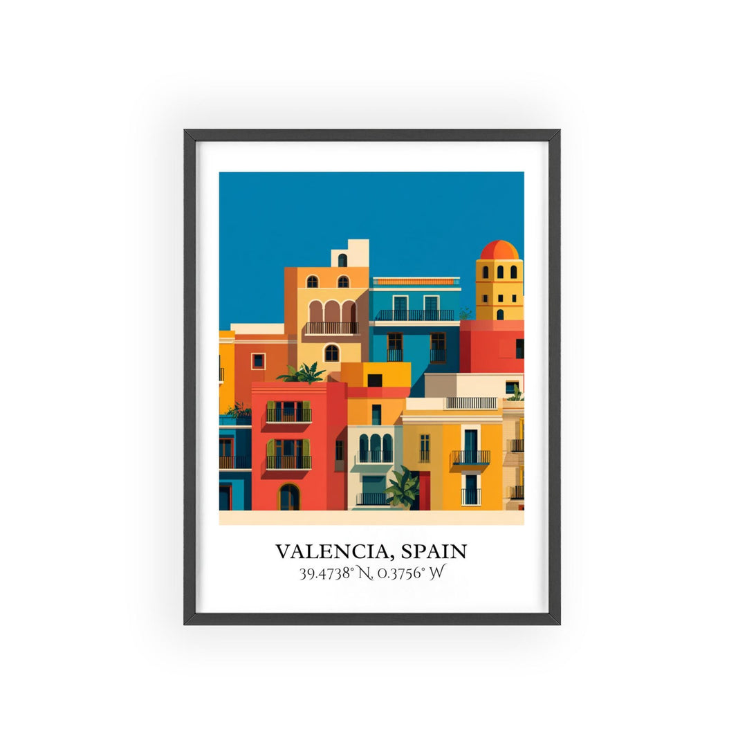 Valencia Spain Art, Valencia Retro Travel Art, Valencia Spain Home Decor, Spain Gift, Spain Travel Art, Travel Prints, Housewarming Gift
