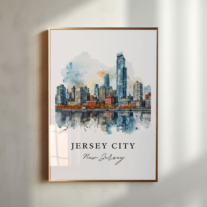 Jersey City NJ wall art - New Jersey, Jersey City print, Jersey City Wedding gift, Birthday present, Custom Text, Perfect Gift