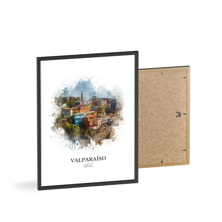Valparaíso, Chile – Watercolor Art Print