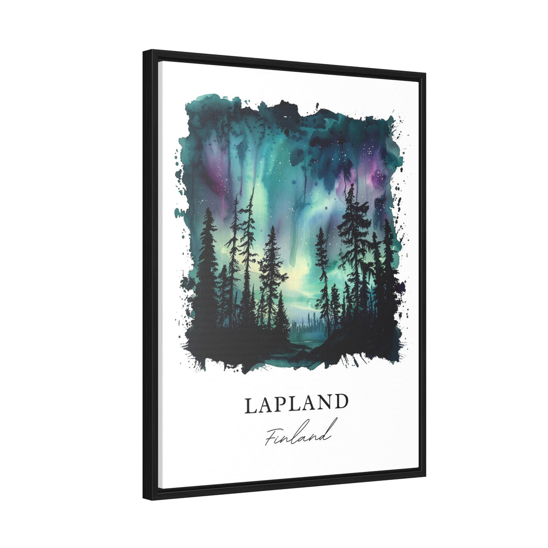 Lapland Finland Wall Art, Lapland Print, Lapland Watercolor, Northern Lights Gift,