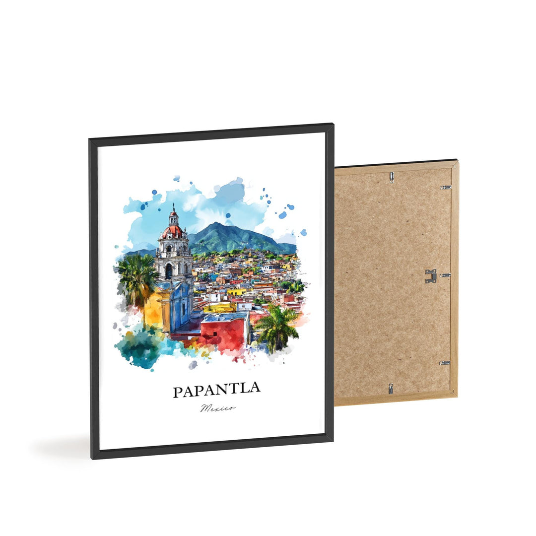Papantla Mexico Wall Art, Veracruz State Print, Mexico Watercolor Art, Papantla Mexico Gift, Travel Print, Travel Poster, Housewarming Gift