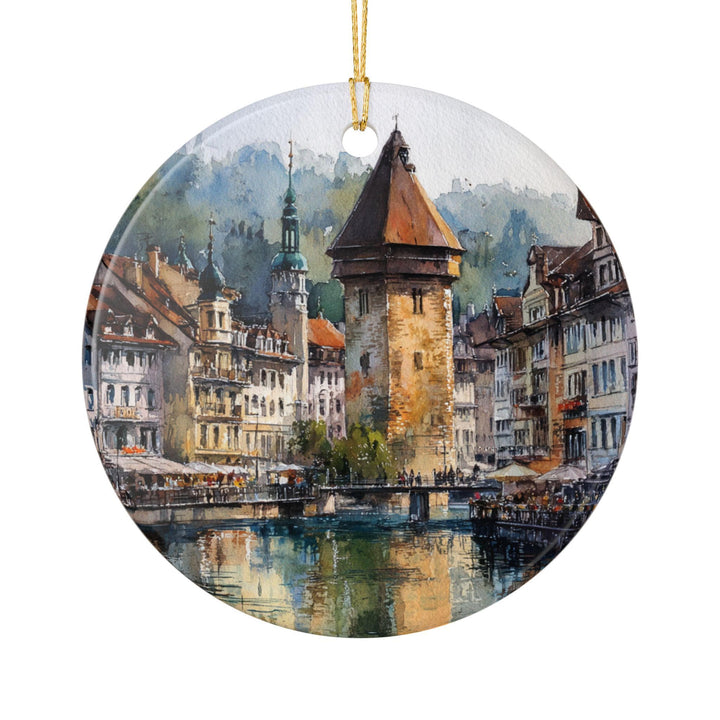 Lucerne Switzerland Ornament: Unique Lucerne Souvenir, Lucerne Xmas Decor, and Authentic Lucerne Switzerland Gift