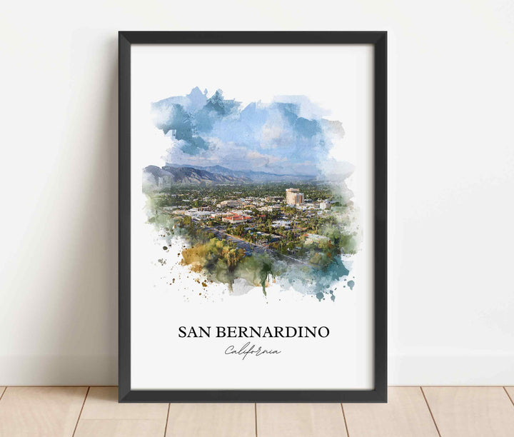 San Bernardino, California – Watercolor Art Print