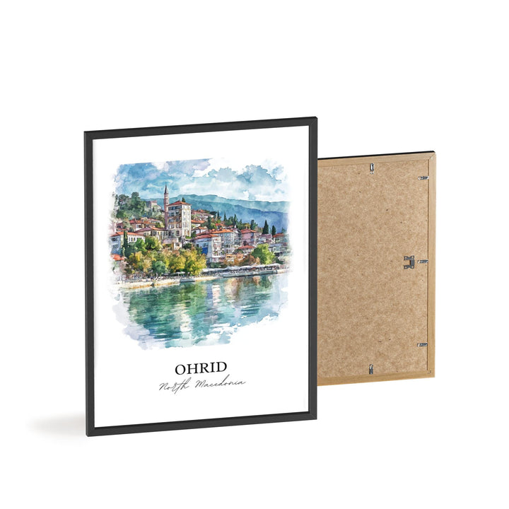 Ohrid, North Macedonia – Watercolor Art Print