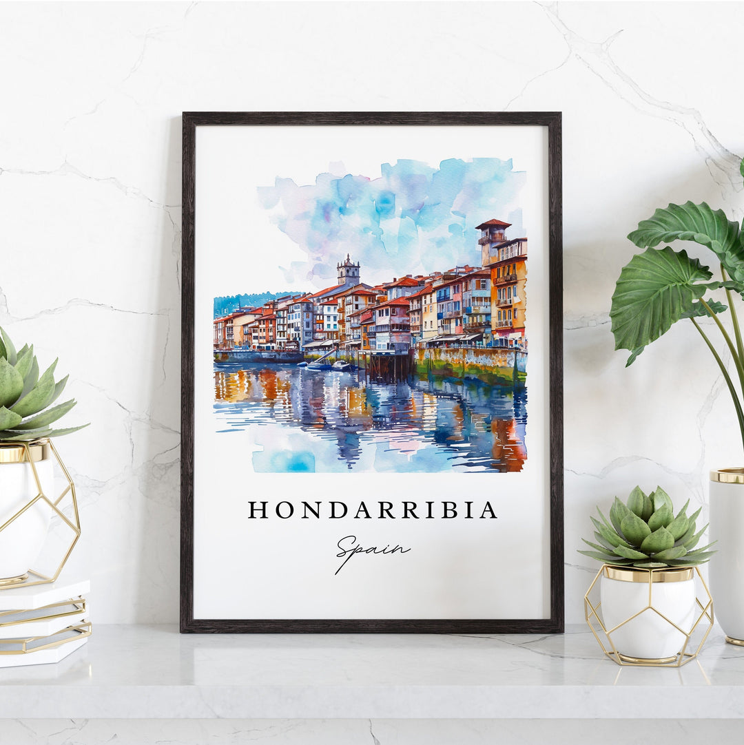 Hondarribia Spain wall art - Spain, Hondarribia print, Hondarribia Espana Wedding gift, Birthday present, Custom Text, Perfect Gift