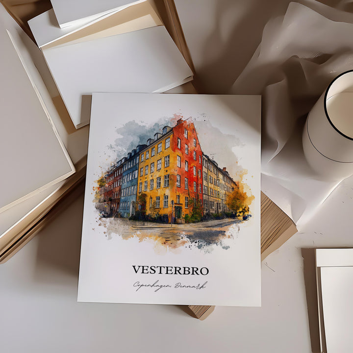 Vesterbro, Denmark – Watercolor Art Print
