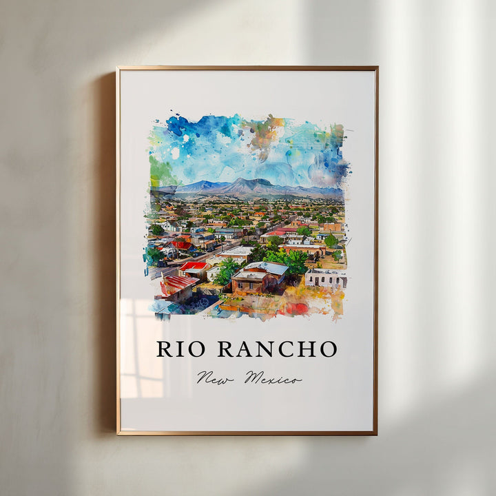 Rio Rancho NM Wall Art, Rio Rancho Print, Rio Rancho Watercolor Art, Sandoval County NM Gift,