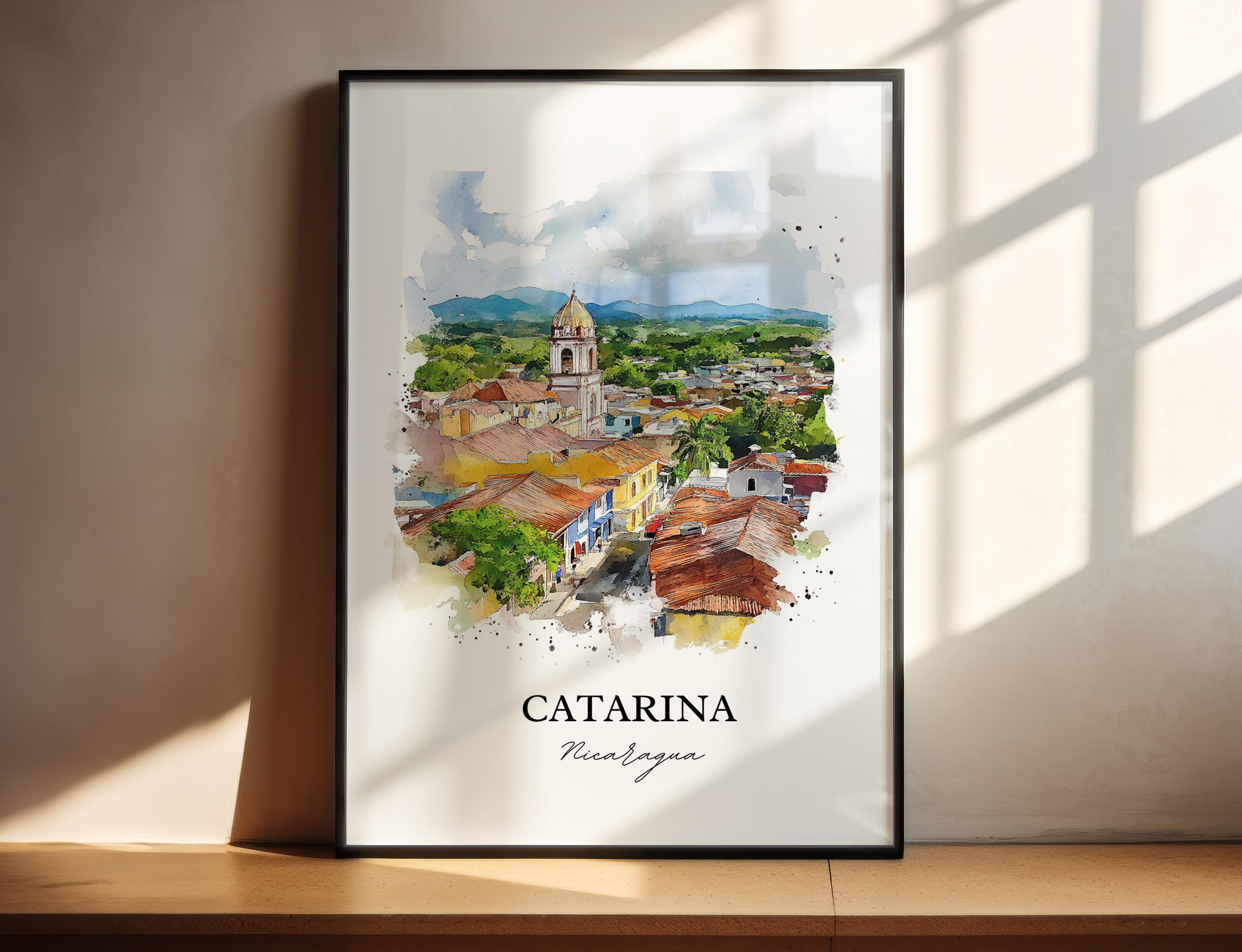 Catarina Wall Art, Masaya Dept Print, Nicaragua Watercolor Art, Catari ...