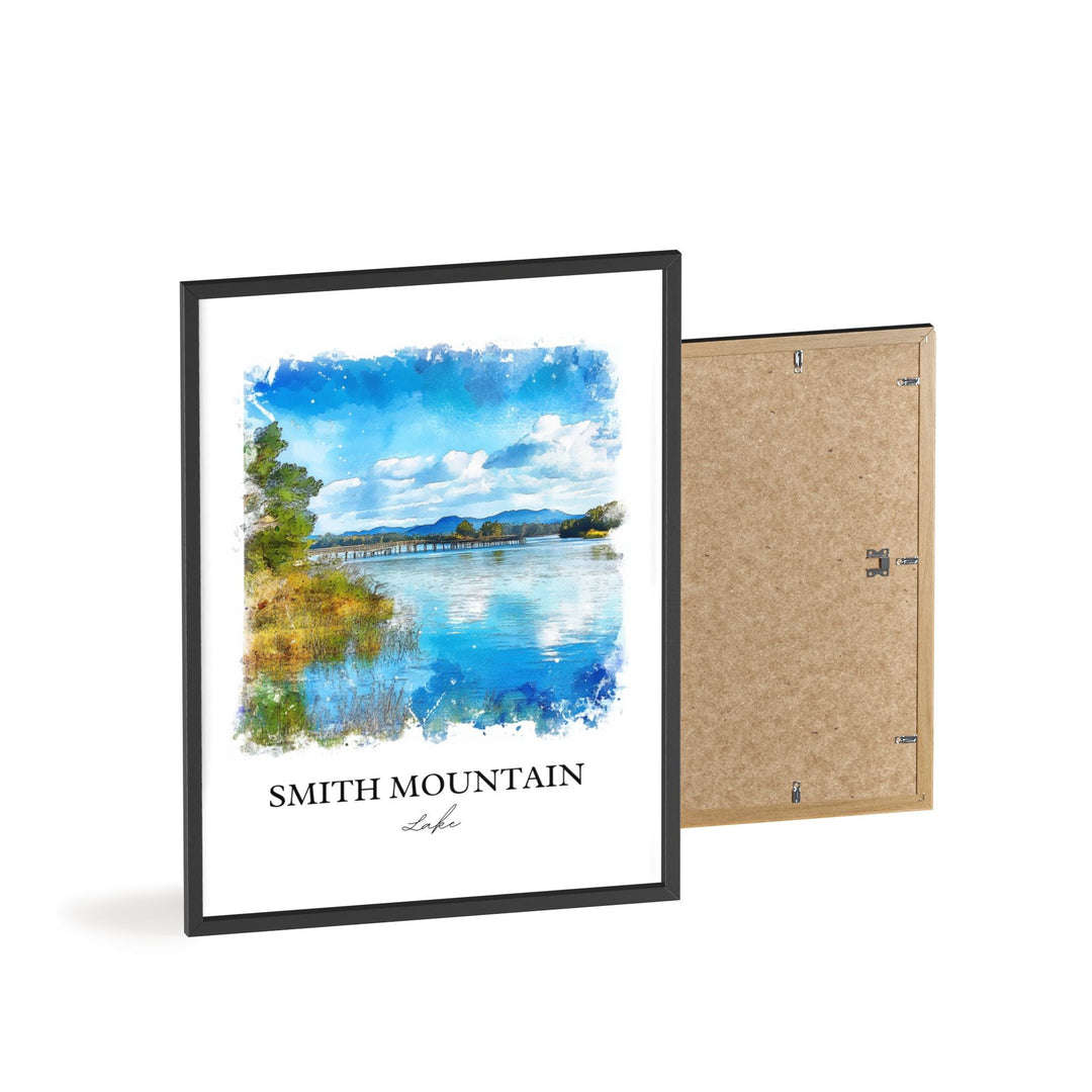 Smith Mountain Lake Wall Art, Roanoke Print, Virginia Watercolor, Smith Mountain Lake Gift, Travel Print, Travel Poster, Housewarming Gift