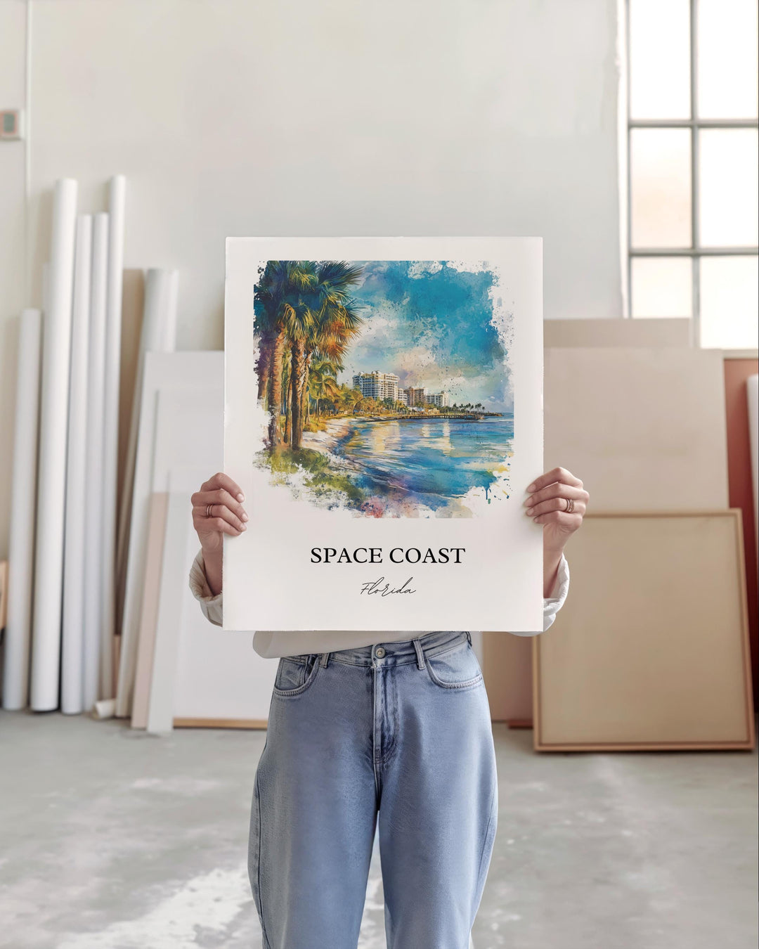 Space Coast, FL, USA – Watercolor Art Print