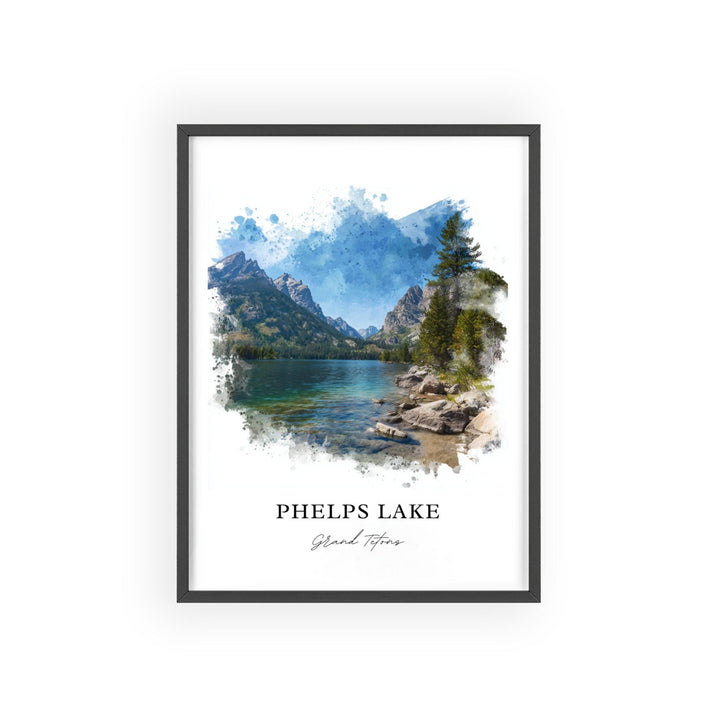 Phelps Lake Wall Art, Phelps Lake Print, Phelps Lake Watercolor Art, Phelps Lake Gift, Grand Tetons Print, Travel Poster, Housewarming Gift