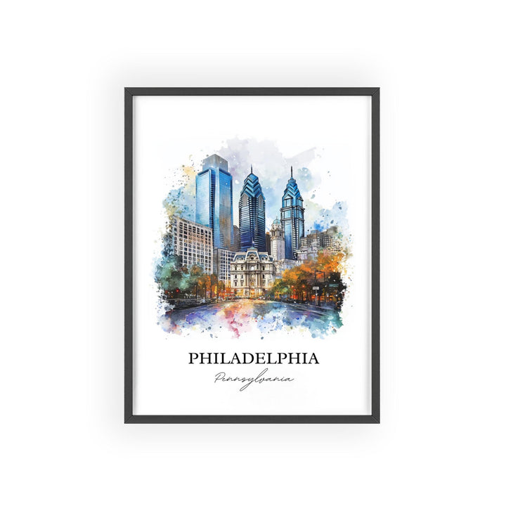 Philadelphia Wall Art, Philadelphia Print, Philly Watercolor Art, Philadelphia Gift, Travel Print, Travel Poster, Housewarming Gift