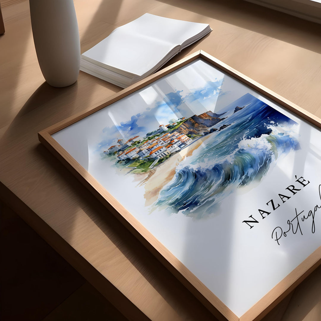 Nazare, Portugal – Watercolor Art Print