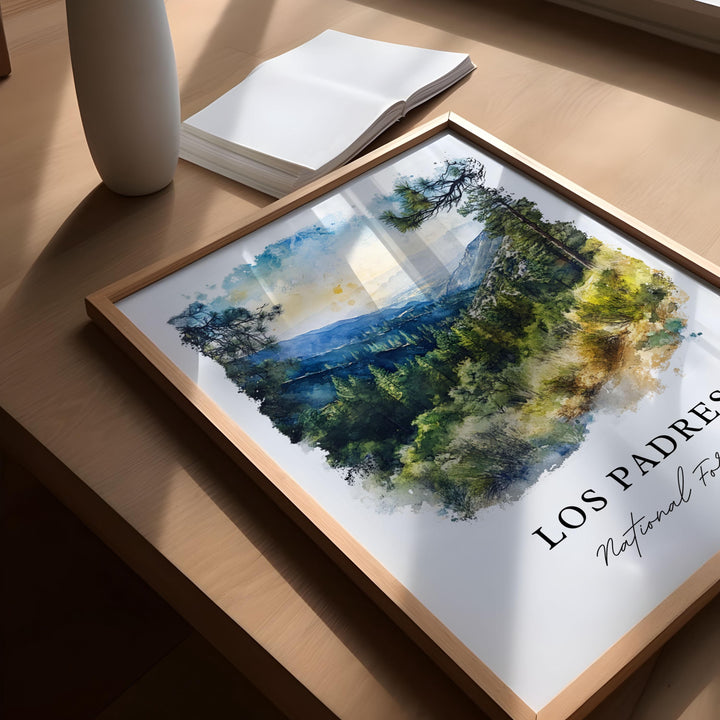 Los Padres National Forest Art, Solvang CA Print, Santa Barbara Watercolor, Los Padres Gift,