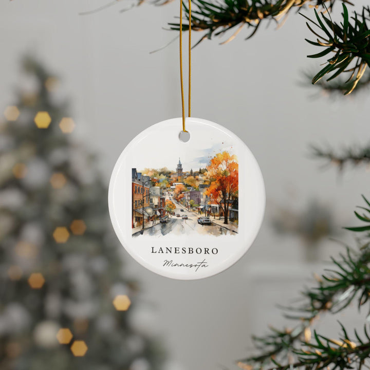 Lanesboro MN Ornament: Unique Lanesboro Souvenir, Minnesota Xmas Decor, and Authentic Minnesota Gift