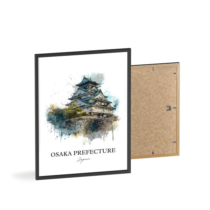 Osaka Wall Art, Osaka Japan Print, Osaka Japan Watercolor Art, Osaka Prefecture Gift, Travel Print, Travel Poster, Housewarming Gift