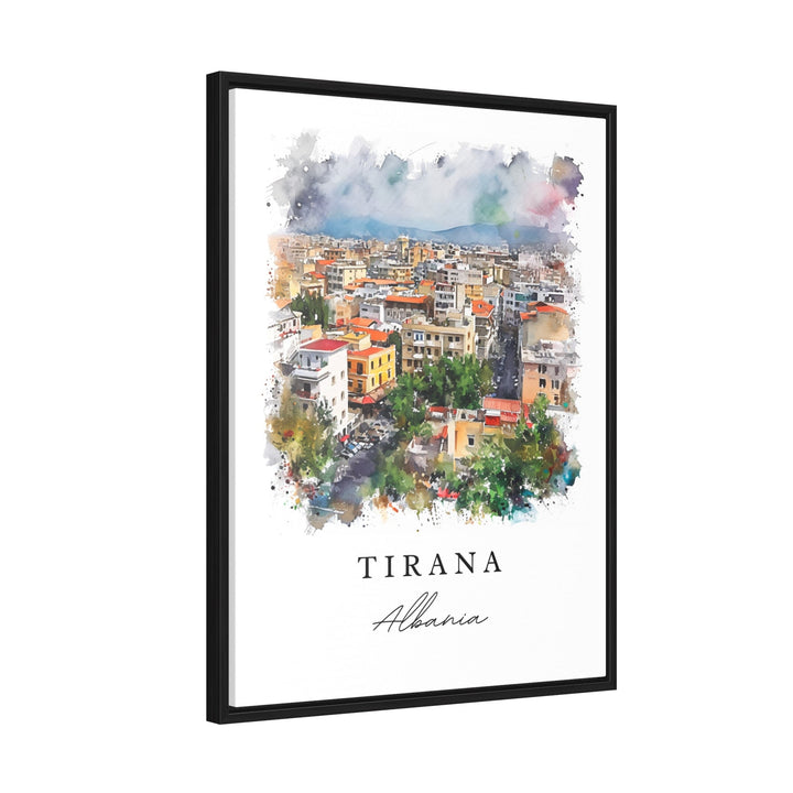 Tirana watercolor travel art - Albania, Tirana print, Wedding gift, Birthday present, Custom Text, Perfect Gift