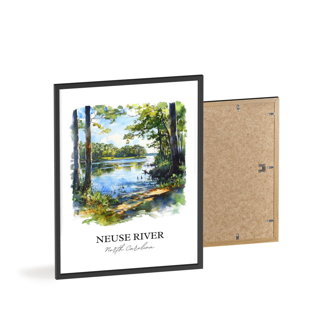 Neuse River Wall Art, Neuse River NC Print, North Carolina Watercolor Art, Piedmont NC Gift, Travel Print, Travel Poster, Housewarming Gift